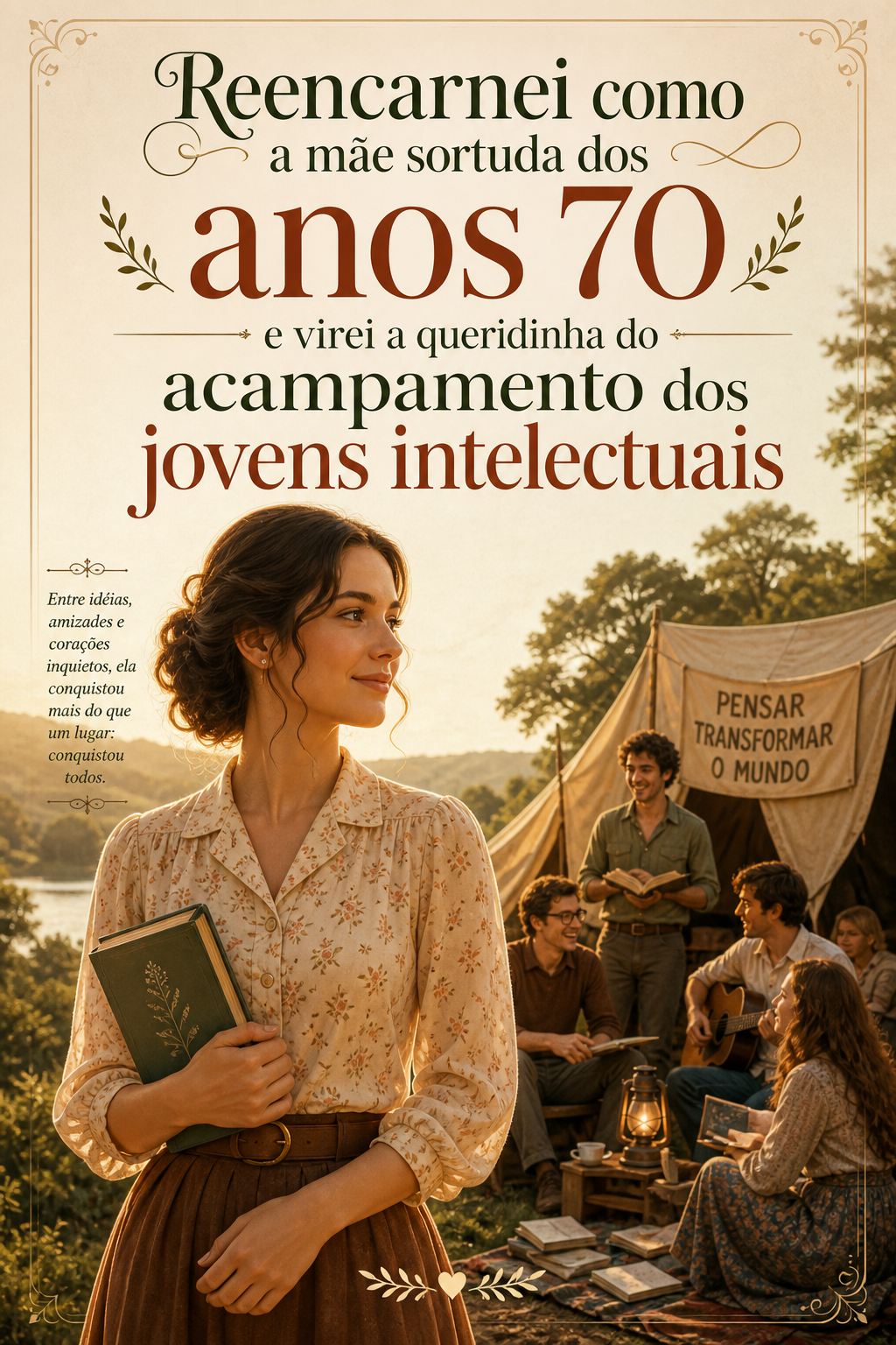 Reencarnei como a mãe sortuda dos anos 70 e virei a queridinha do acampamento dos jovens intelectuais